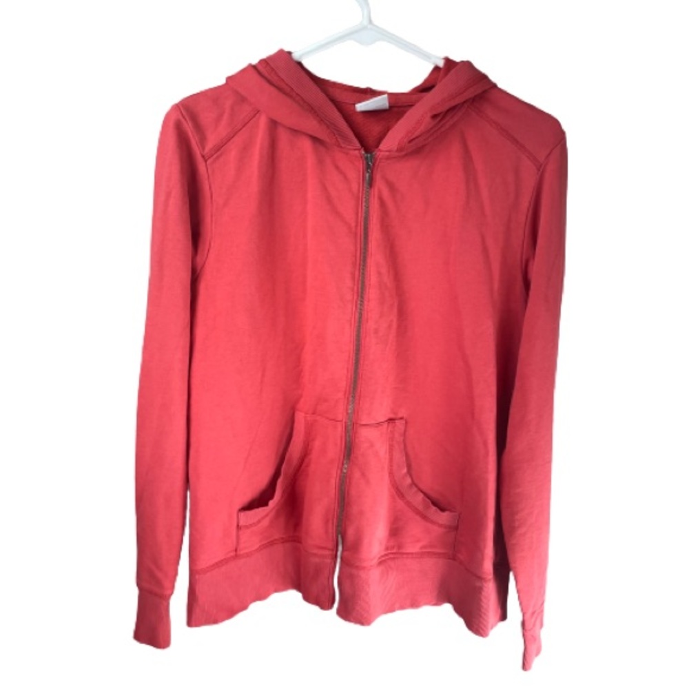 Columbia Faded Red Zip Front Hoodie Size Large